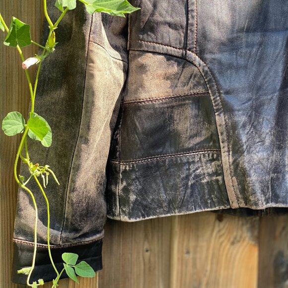 Vintage Danier Brown Distressed Leather Jacket Size S - Picture 9 of 16